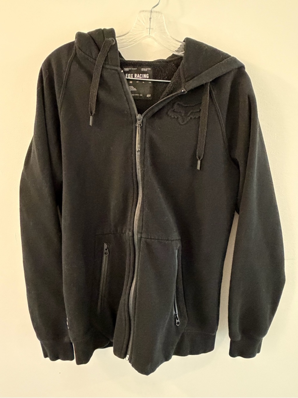 Fox Unisex Black Zip Hoodie Jacket